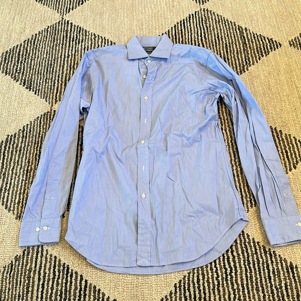 Polo Ralph Lauren Microstripe Blue Dress Shirt